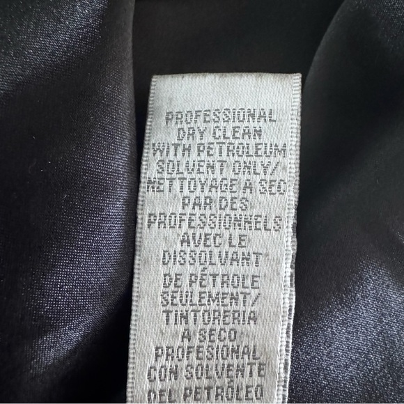 Theia Strapless Beaded Floral Navy Blue Silk Chiffon Gown Size 10 - Picture 15 of 15